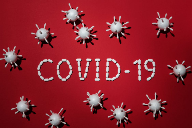 COVID-19 spelled with pills
