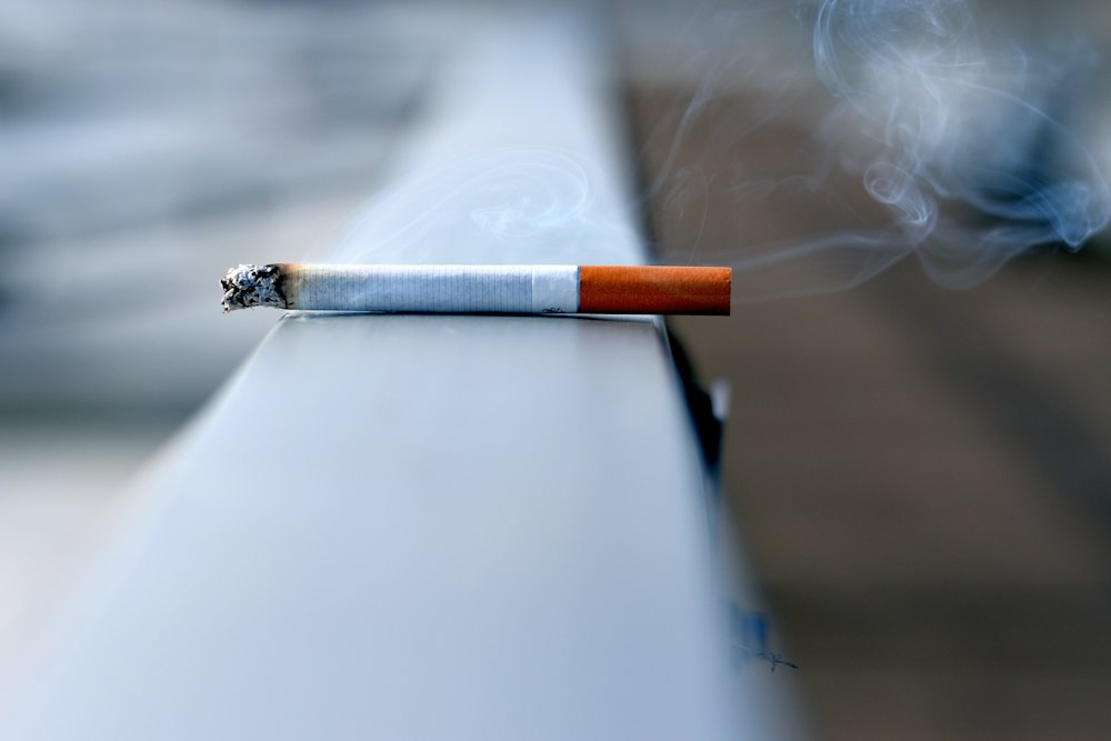 a burning cigarette