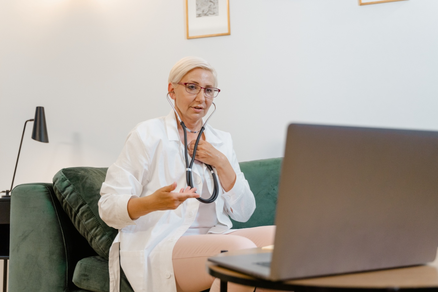 An online doctor during a virtual consultation