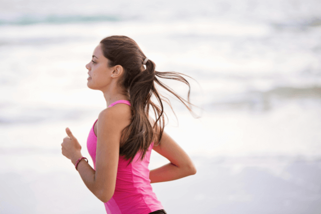 A woman jogging