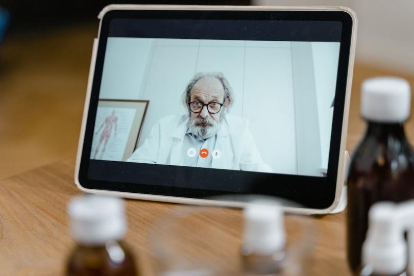 doctor on a video call
