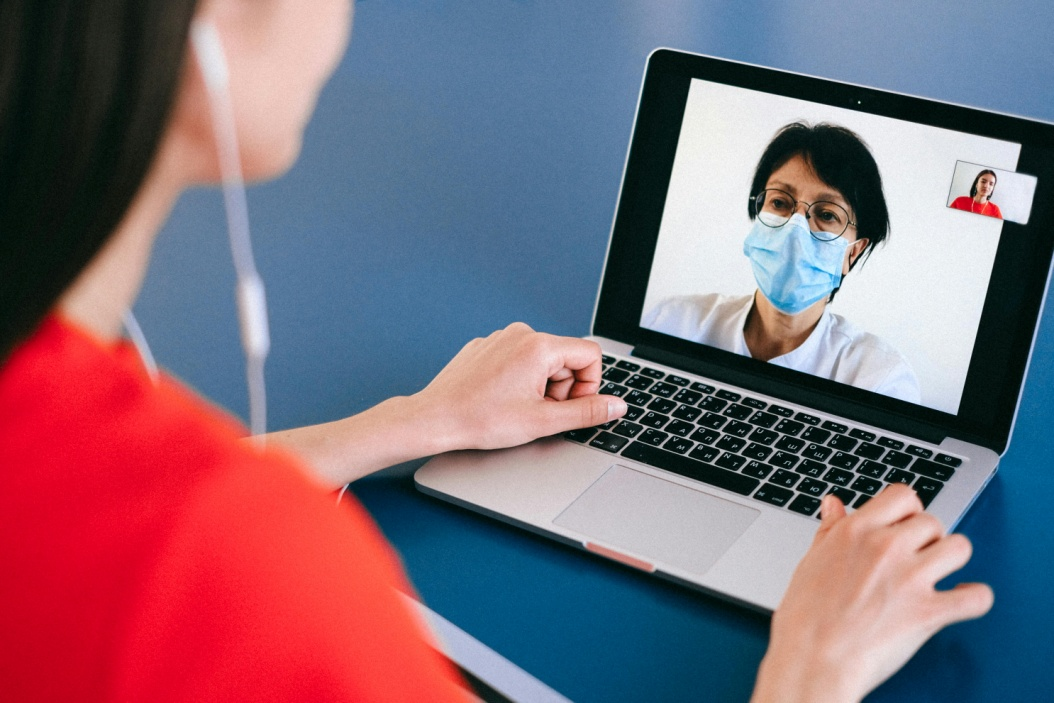 Two people on a video call