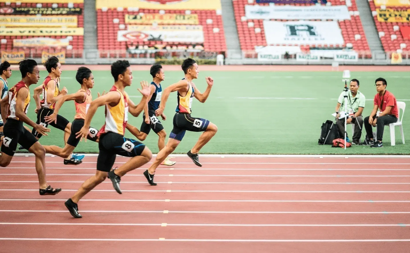 Several athletes shot mid-run