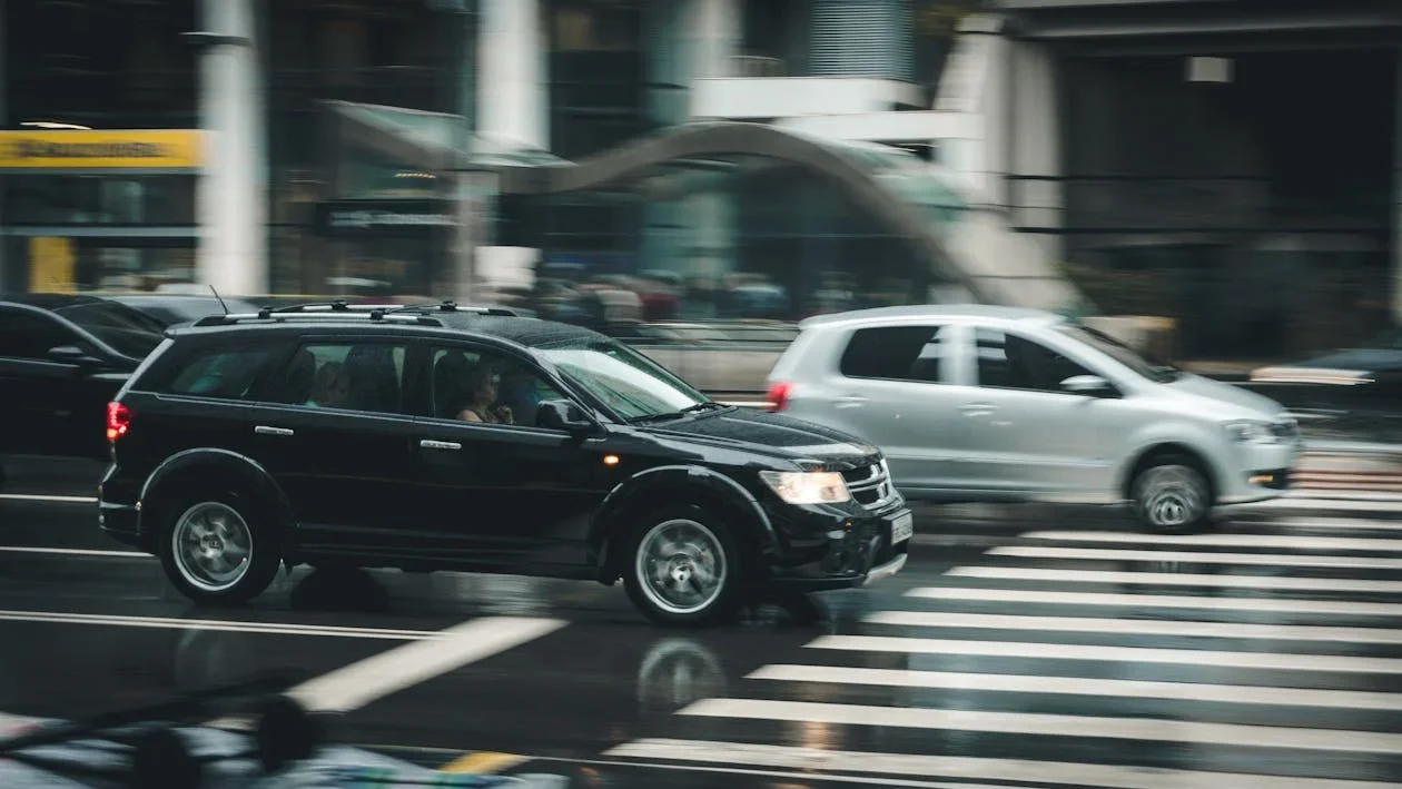 Cars driving on a road