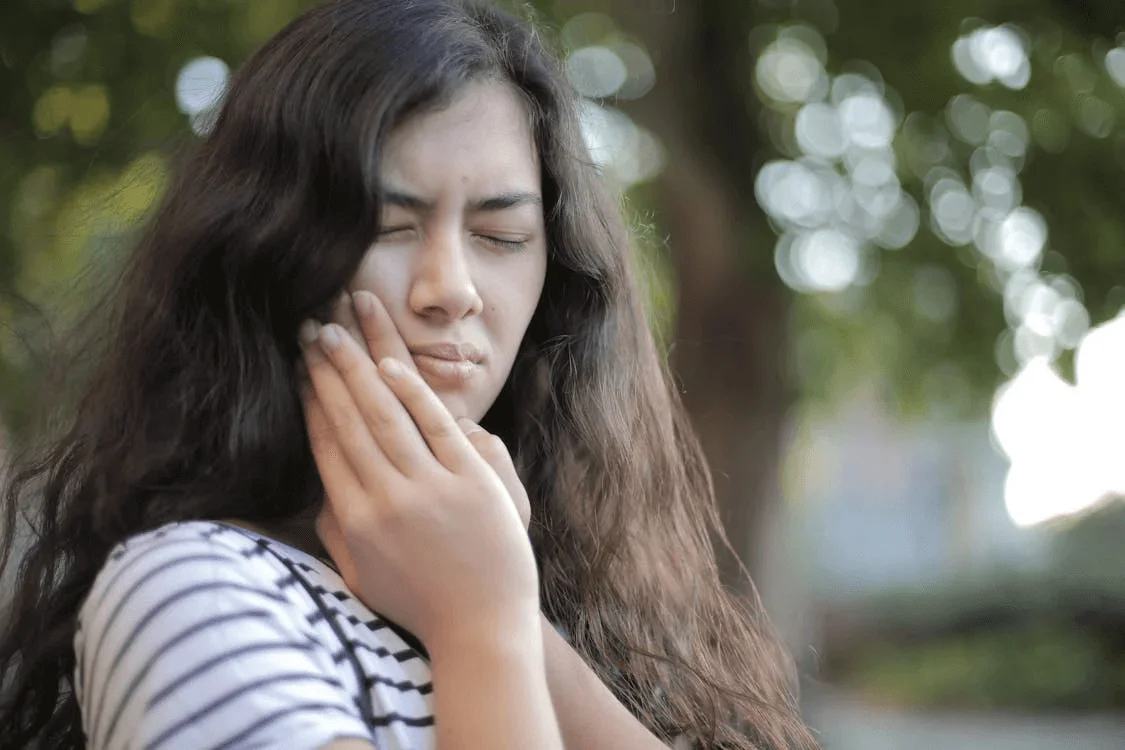 Woman with a dental infection