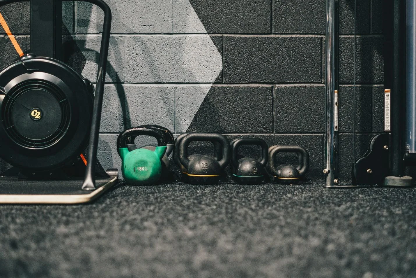 some weights in a gym 