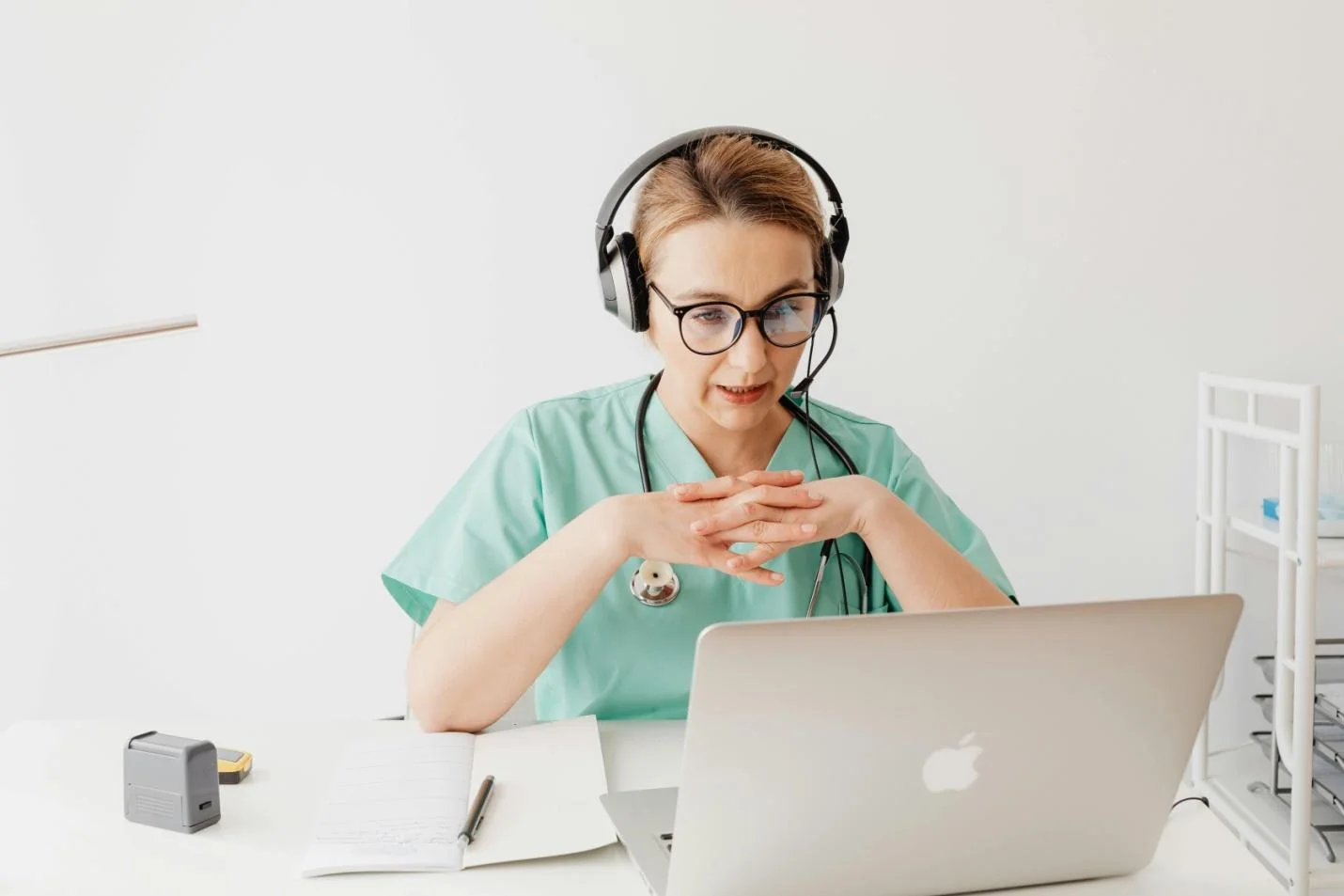 A Doctor Conducting a Virtual Consultation