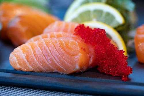 a sliced salmon