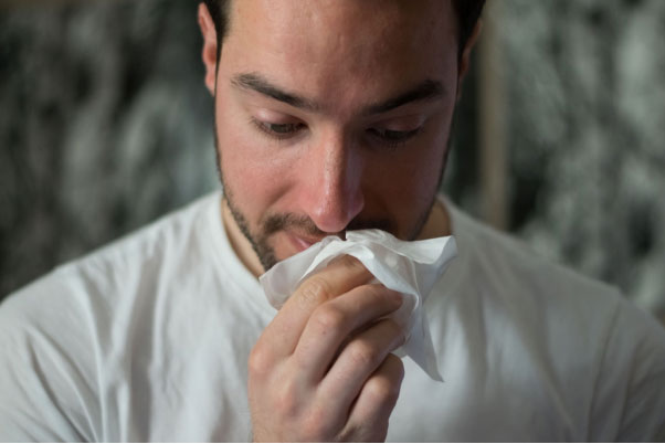 A person suffering from sinusitis