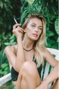 a woman smoking