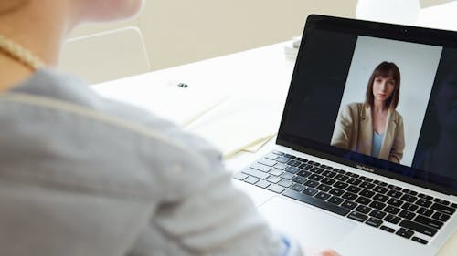 Patient in a virtual consultation session with an online doctor.