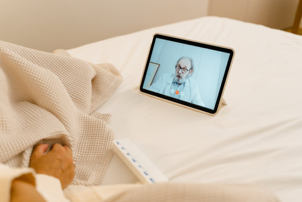 patient consulting a doctor online for gout treatment