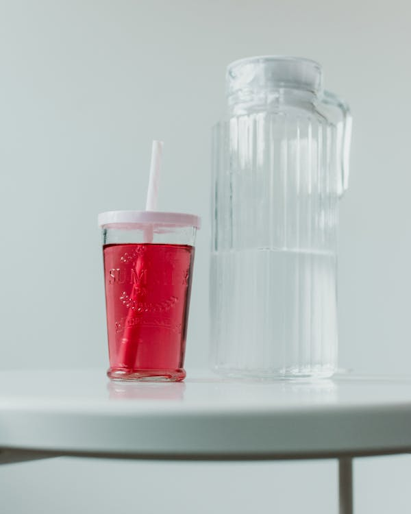 water and electrolyte drink on a table for hydration