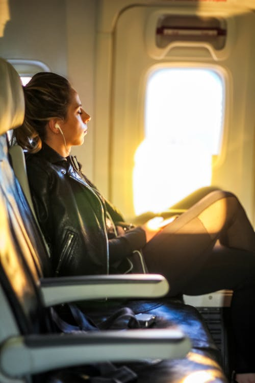 passenger sitting on airplane