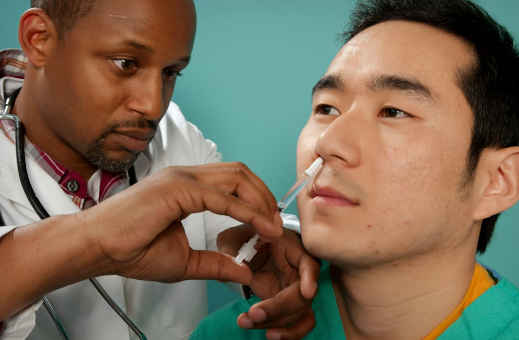 This image shows a doctor treating a patient.